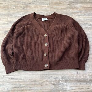 Old Navy Cardigan Chocolate Brown Large Button Up Oversized Comfortable Warm